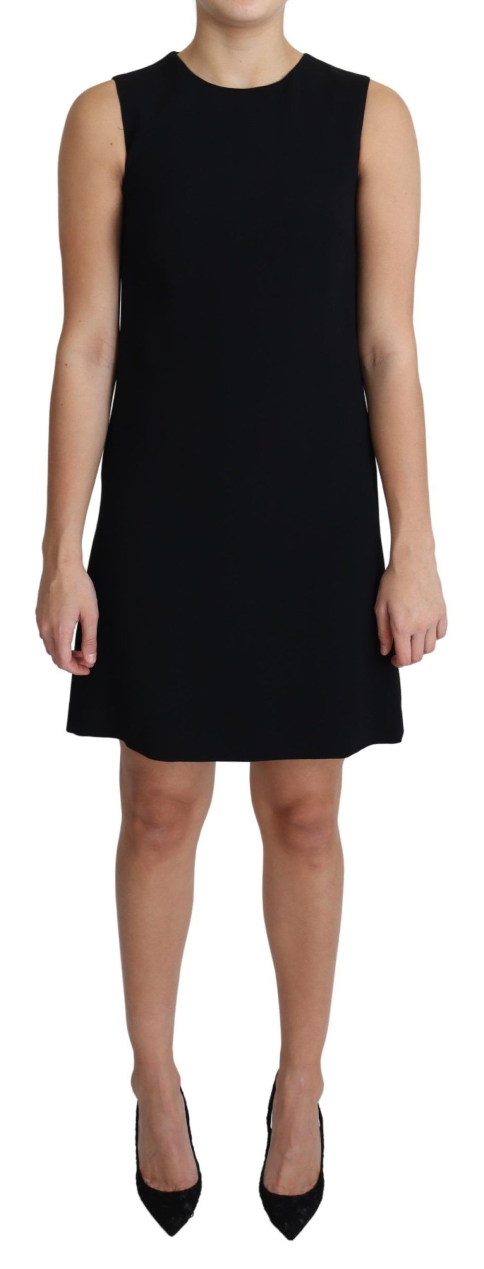 Elegant Sleeveless Black A-Line Mini Dress BY Dolce & Gabbana - Clothing available at DOYUF