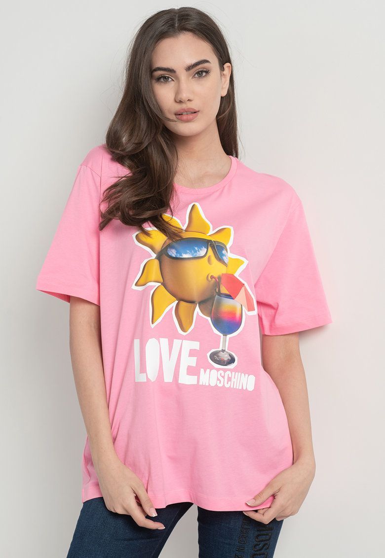 Women's love moschino discount purple square pink t-shirt