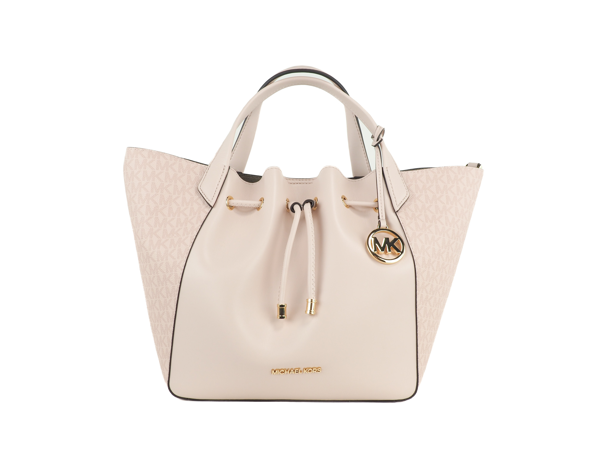 Phoebe Large Powder Blush PVC Leather Drawstring Grab Bag Handbag BY Michael Kors - Bags available at DOYUF