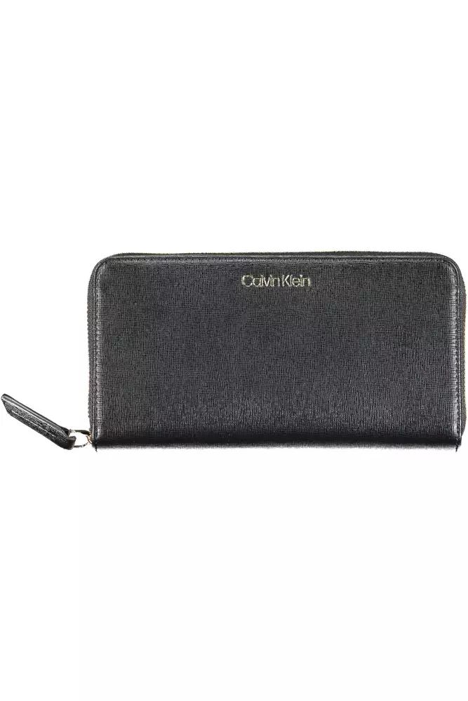 Sleek Black Polyethylene Zip Wallet BY Calvin Klein - Bags available at DOYUF