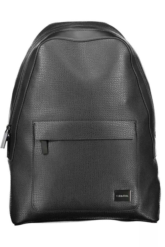 Sleek Black Urban Backpack With Logo Detail BY Calvin Klein - Backpacks available at DOYUF