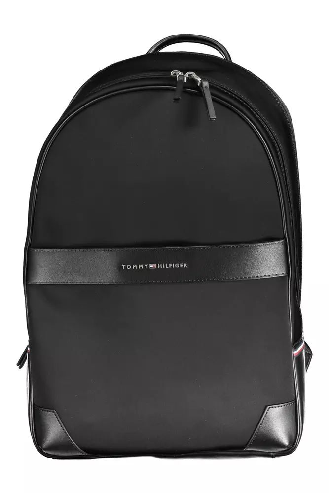 Sleek Urban Black Backpack With Contrasting Details BY Tommy Hilfiger - Backpacks available at DOYUF