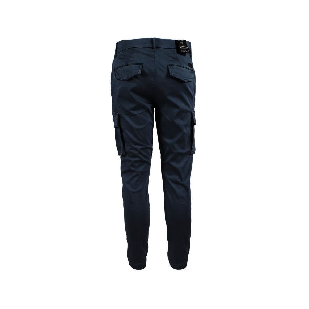 Yes Zee Soft Cotton Cargo Trousers in Men's Blue Authentic