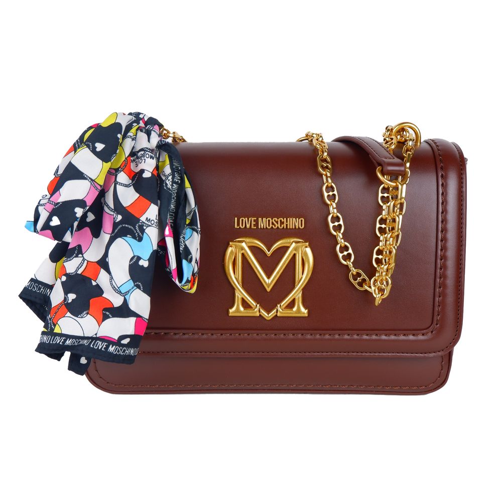 Elegant Black Shoulder Bag With Gold Accents BY Love Moschino - Bags available at DOYUF