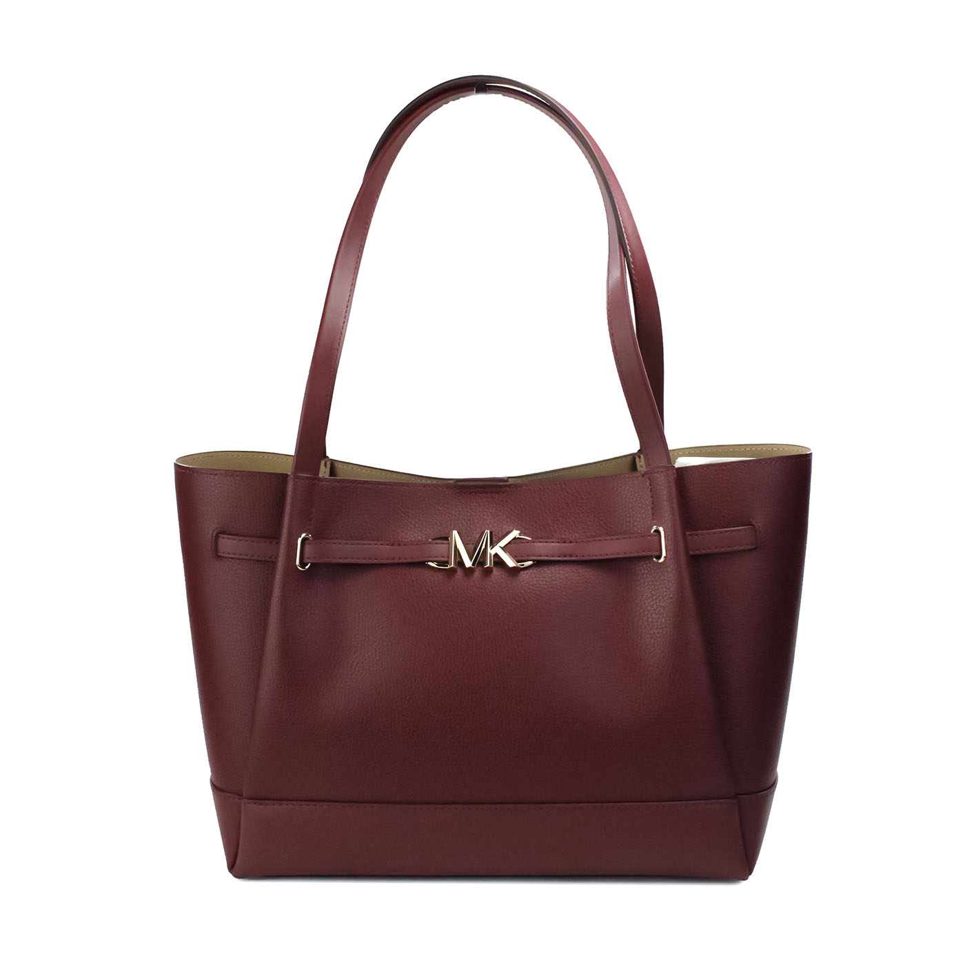 Reed Large Dark Cherry Leather Belted Tote Shoulder Bag Purse BY Michael Kors - Shoulder Bags available at DOYUF